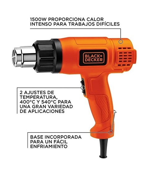 PISTOLA DE CALOR BLACK AND DECKER 1500W