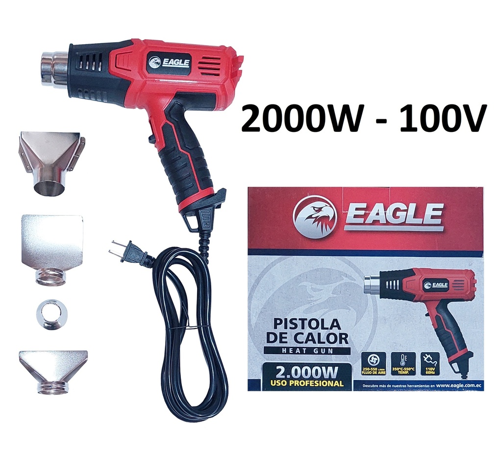 PISTOLA DE CALOR EAGLE 2000W 110V 250L/MIN - 550L/MIN 350-550 EWG1996