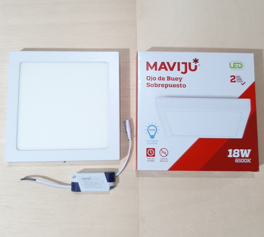 PANEL LED MAVIJU 18W S/P CUADRADO 6500K WH MSD18