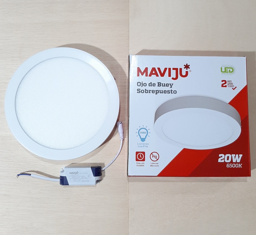 PANEL LED MAVIJU 20W S/P REDONDO 6500K WH MRD20