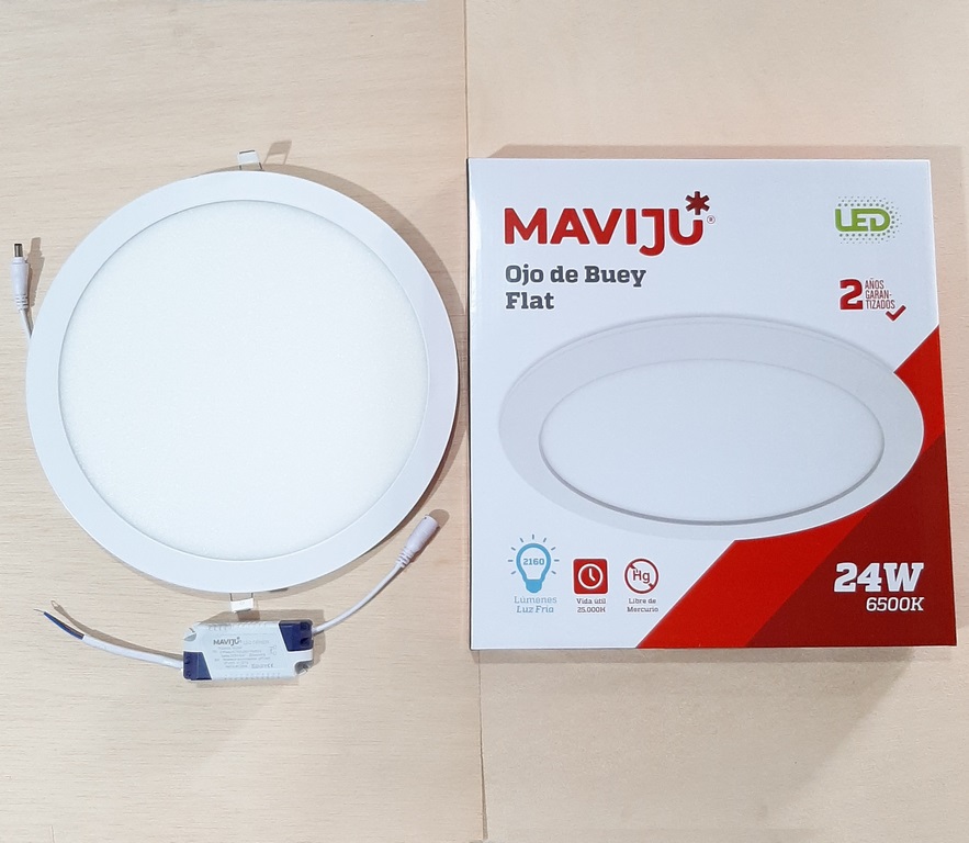 PANEL LED MAVIJU 24W P/EMPOT REDONDO 6500K WH R300