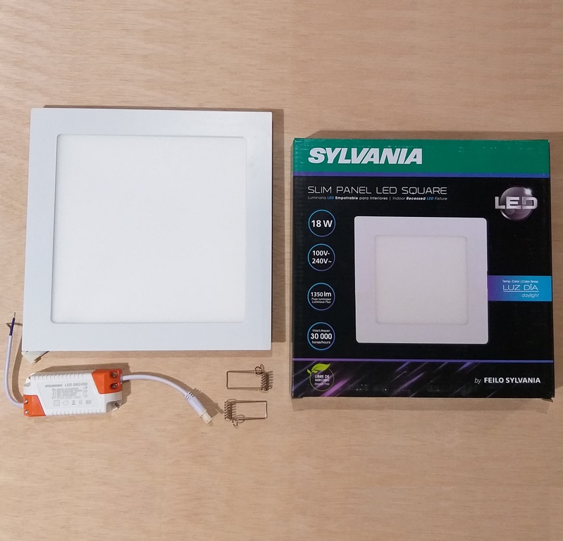 PANEL LED SYLVANIA 18W P/EMPOT CUADRADO 6500K 1620LM