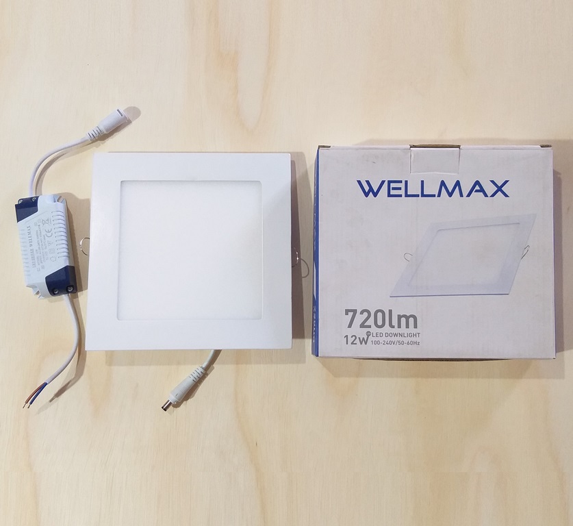 PANEL LED WELLMAX 12W CUADRADO P/EMPOT L-DL-0020 6500K