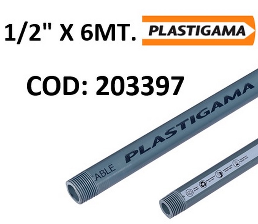 TUBO ROSC. 0.5´´ PLASTIGAMA (420PSI)