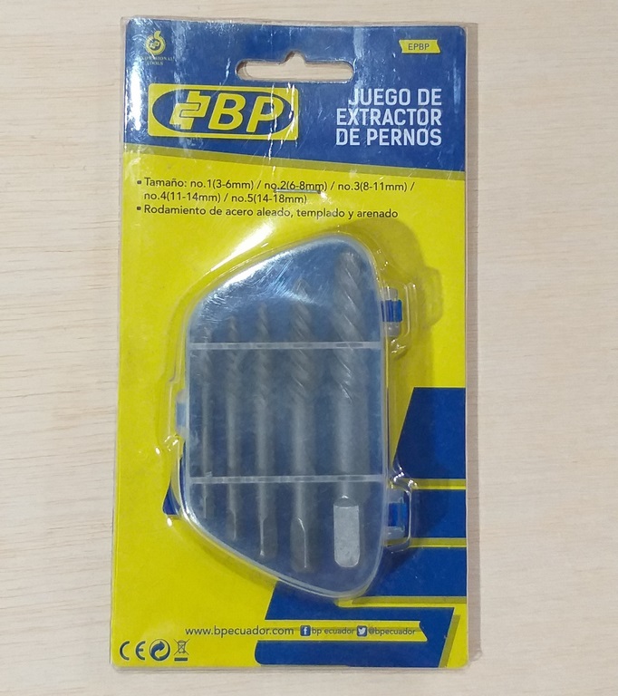 EXTRACTOR DE PERNOS JGO BP 3MM-18MM