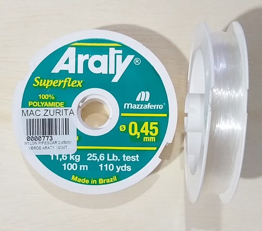 NYLON PESCA 0.45 100MT VERDE ARATY