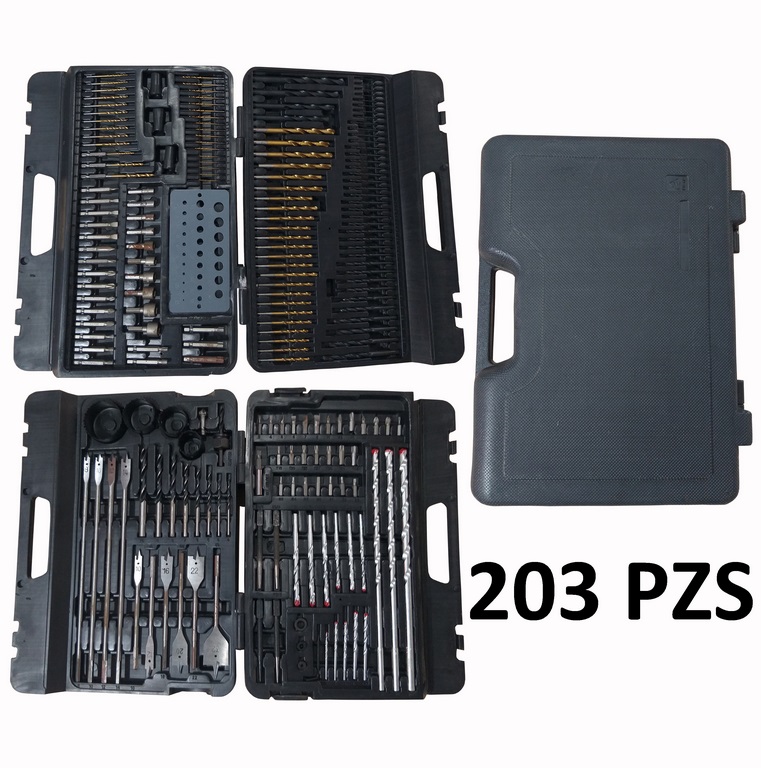 MALETA NEGRA SET DE BROCAS 203PZS