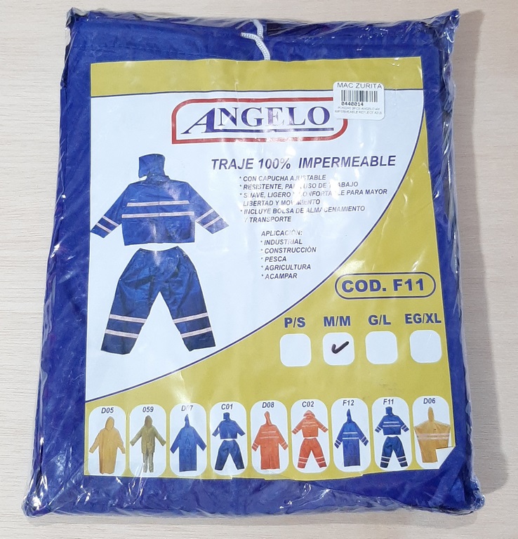 IMPERMEABLE PONCHO 2PCS ANGELO IMPERM.M REFLECT.AZUL (F11)