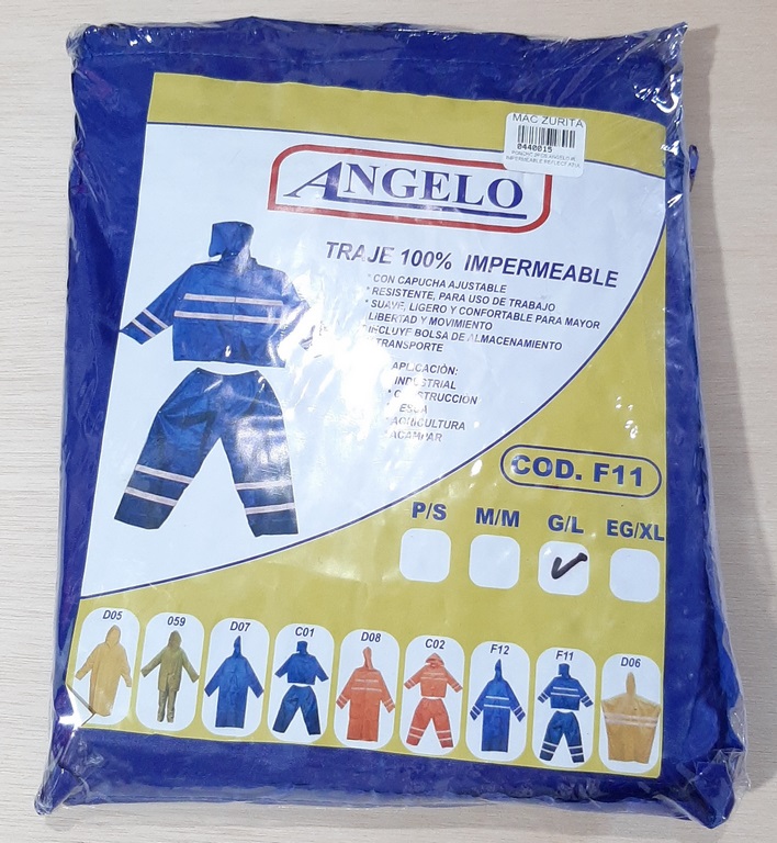 IMPERMEABLE PONCHO 2PCS ANGELO IMPERM.L REFLECT.AZUL (F11)