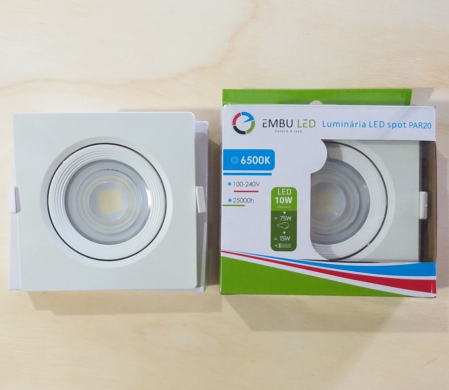 OJO BUEY 10W 6500K CUADRADO BLANCO ODB EMBU LED