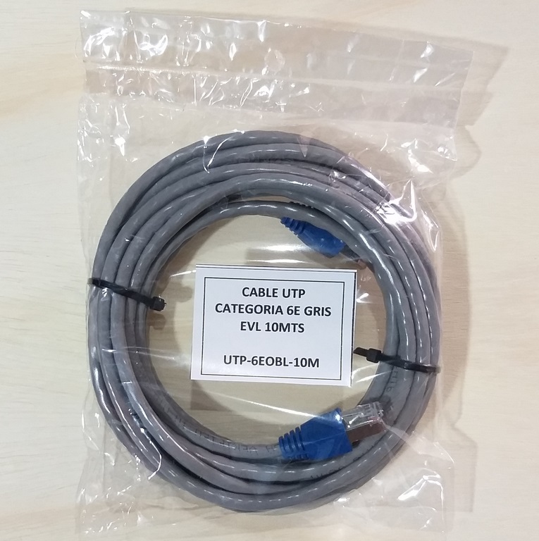 CABLE UTP 6E GRIS EVL 10 METROS