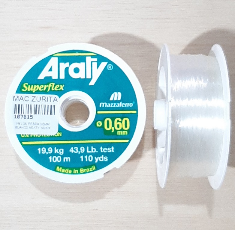 NYLON PESCA 0.60MM BLANCO ARATY 100M