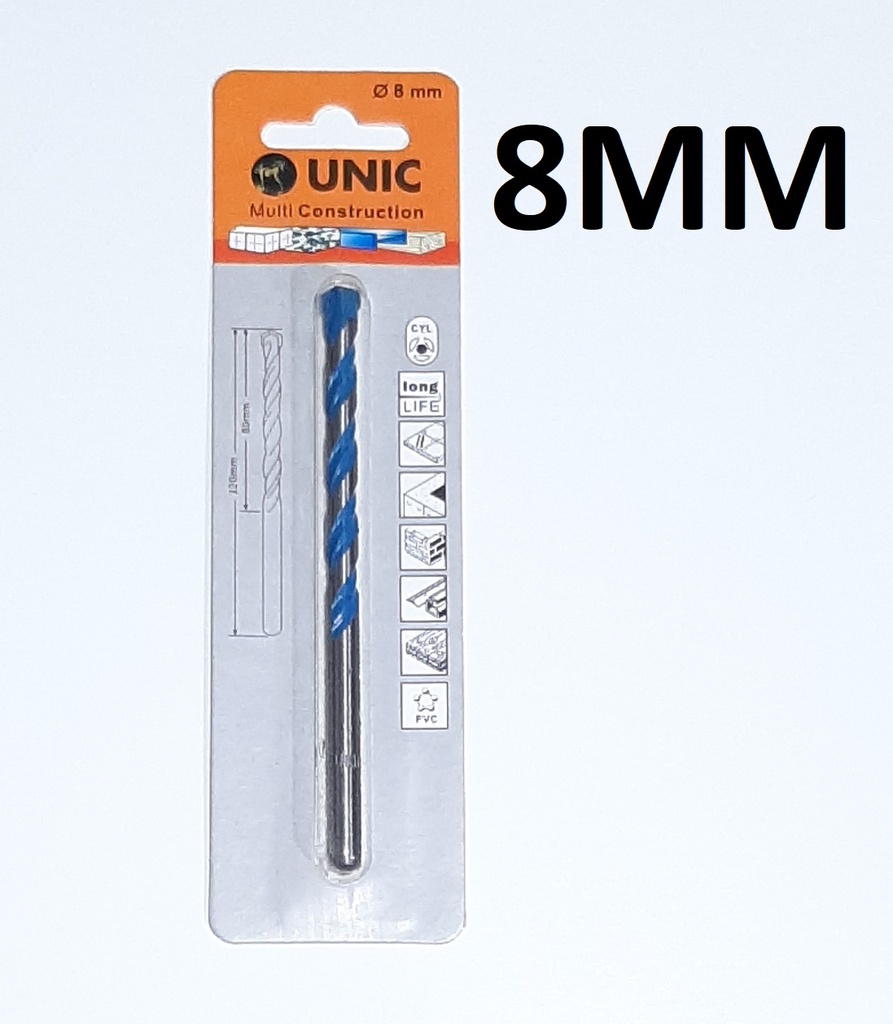 BROCA CONCRETO 8MM 5/16`` UNIC MULTIPROPOSITO