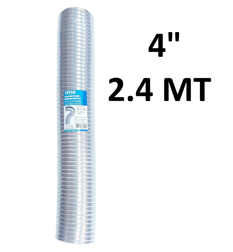 DUCTO D/ALUMINIO P/CAMPANA 4´´ Y125988 SEMI RIGIDO