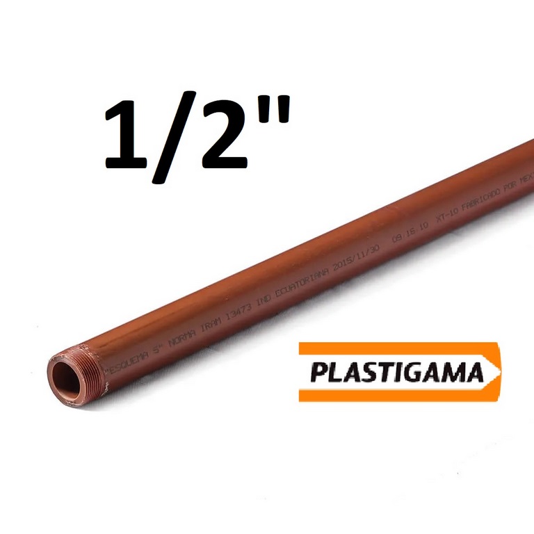 TUBO ROSC. 1/2´´ AGUA CAL.PLASTIGAMA