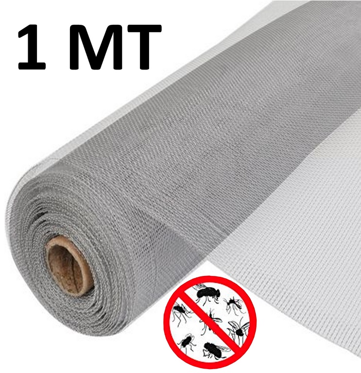 MALLA ALUMINIO ANTI INSECTOS GRIS 1.00MX25M