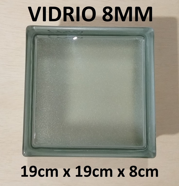 BLOQUE VIDRIO ARENADO 19X19X8CM V-8MM