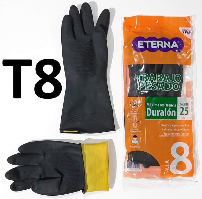 GUANTE LATEX 8 PESADO ETERNA T-8