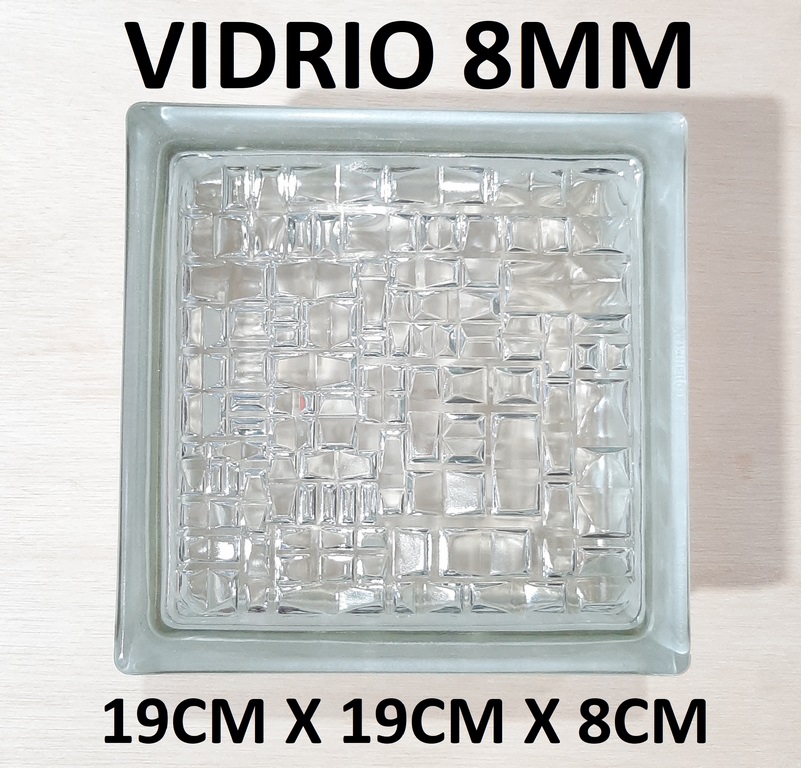 BLOQUE VIDRIO MOSAICO CLARO 19X19X8CM V-8MM