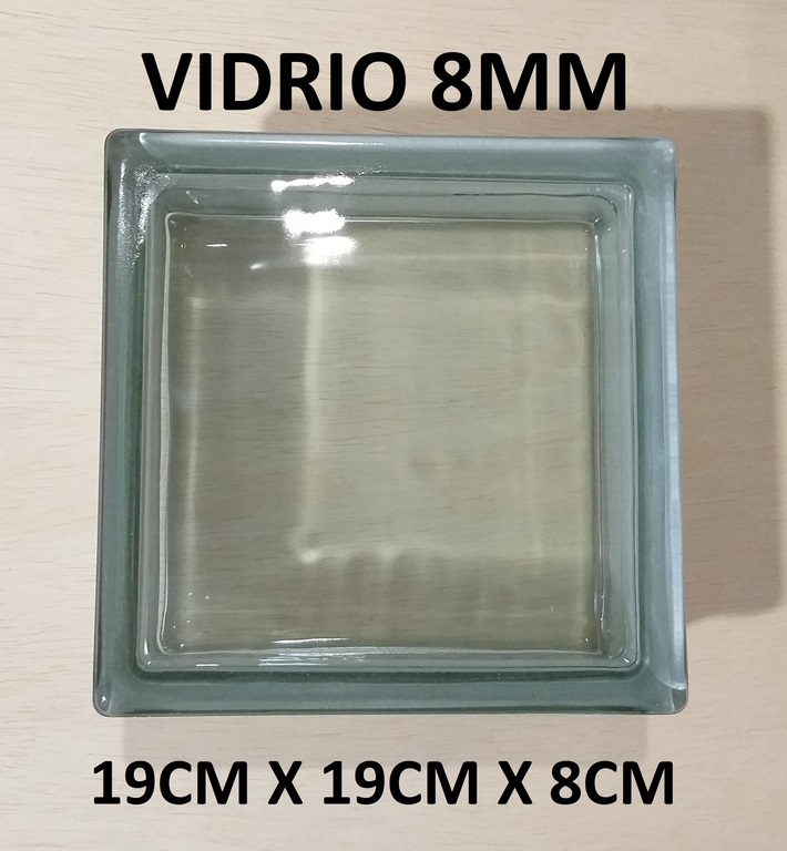 BLOQUE VIDRIO NATURAL 19X19X8CM V-8MM