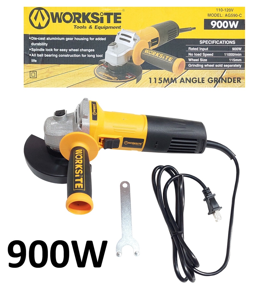 AMOLADORA 4 1/2´´ 900W WORKSITE 11000RPM AG590