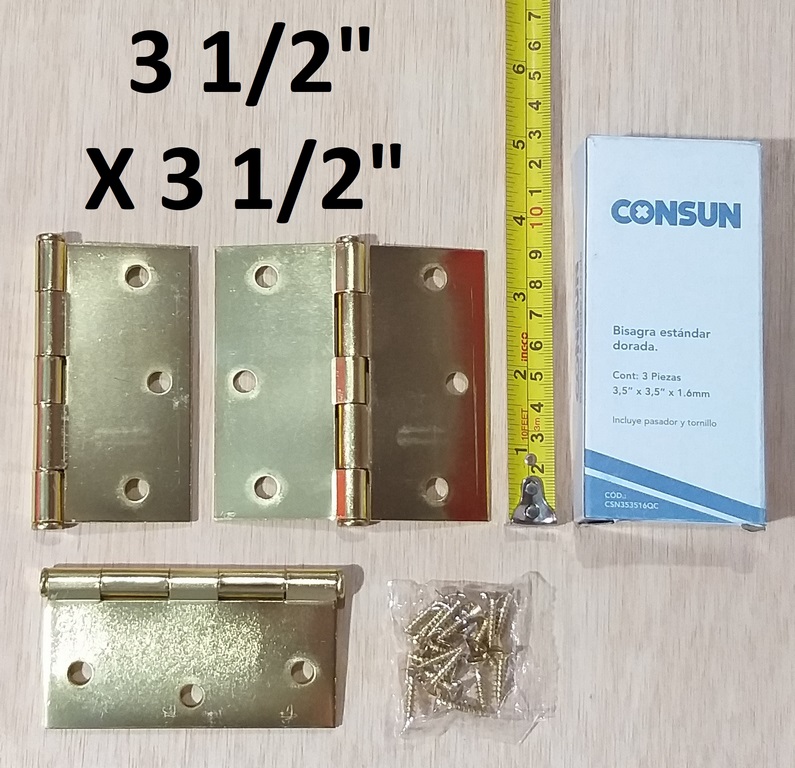 BISAGRA 3.5 X 3.5 CONSUN DOR. SET 3UNIDADES C/T