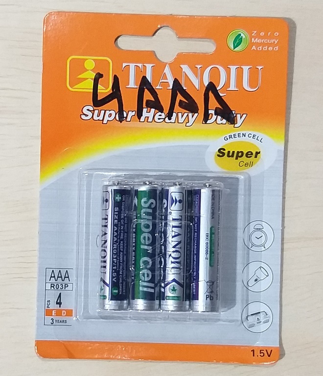 PILA TIANQIU AAA X 4 UNIDADES BLISTER