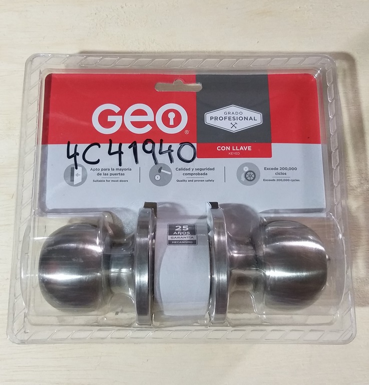 CERRADURA POMO GEO DORM BALL 91160-032D ACERO INOX