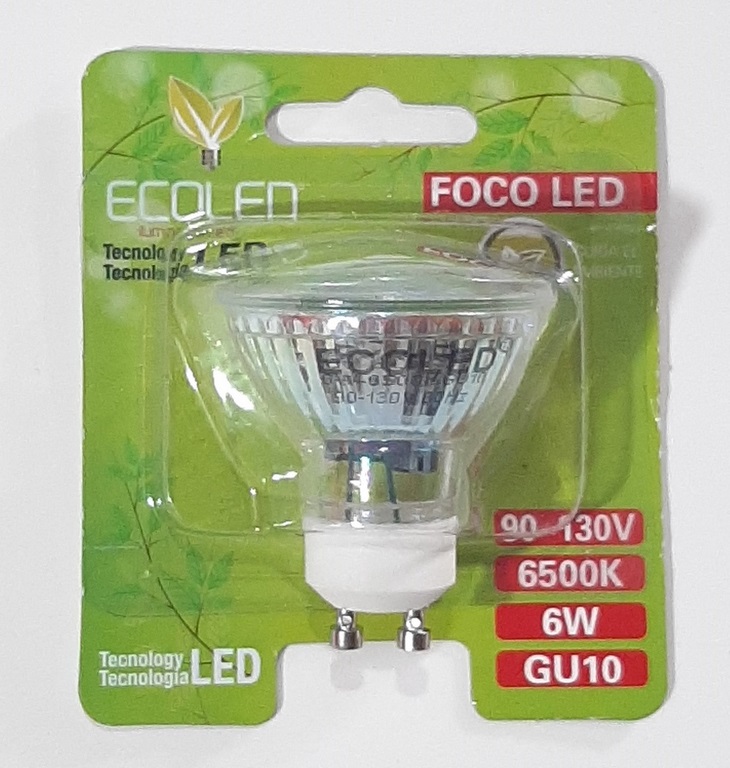 FOCO LED DICROICO ECOLED 6W 50*48MM GU10 6500K