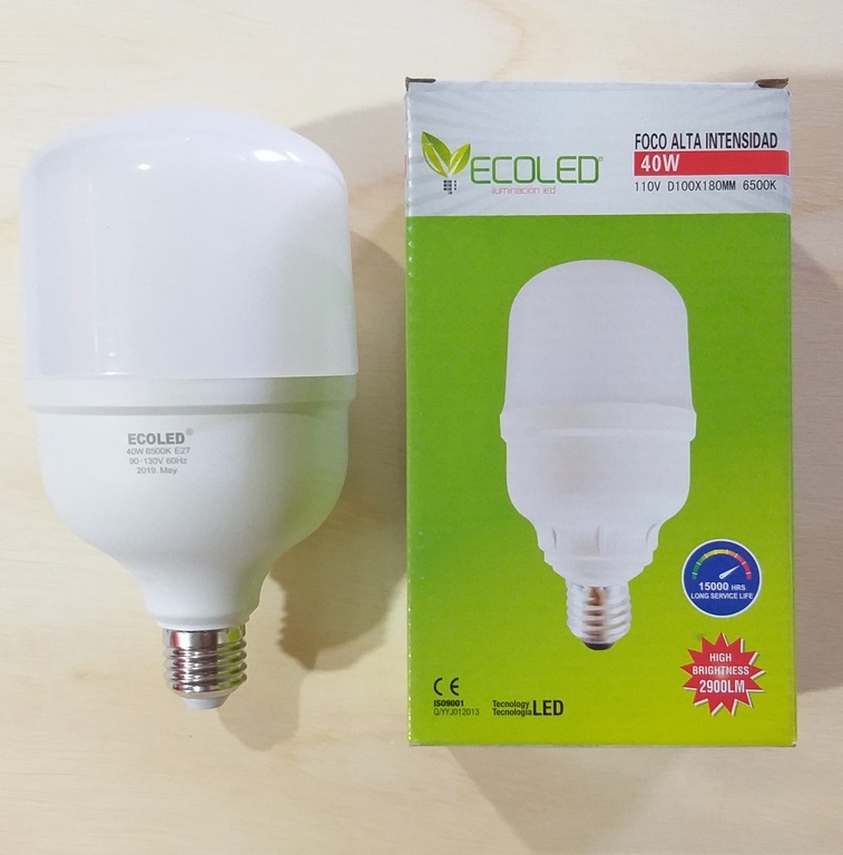 FOCO LED ECOLED 40W 110V D105X190MM 6500K