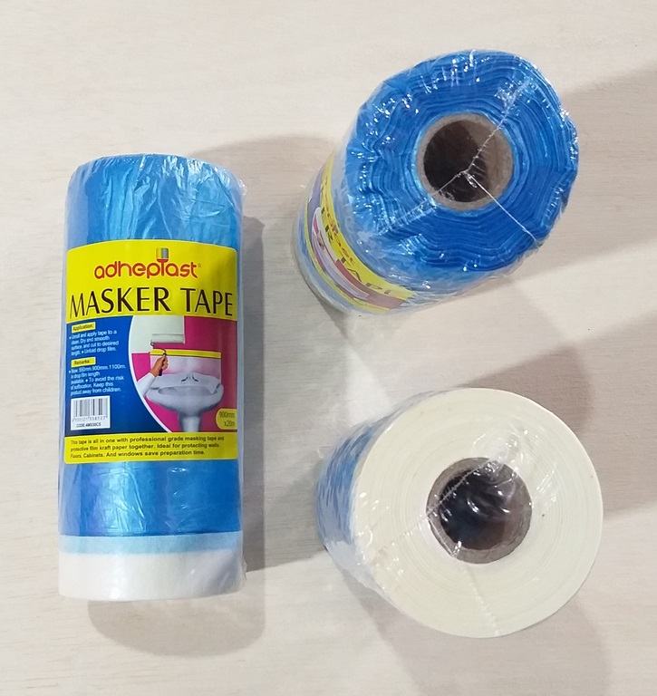 CINTA P/PINTAR CON PLASTICO COVERING TAPE AZUL 90CMX20MT P/ENMASCAR