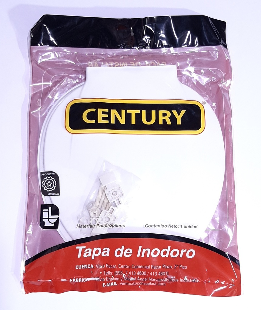 ASIENTO P/INODORO BLANCO CENTURY