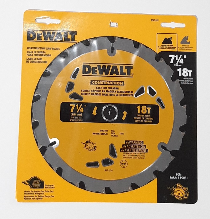 SIERRA CIRC.DEWALT 7 1/4´´ 18D P/MADERA DW3192