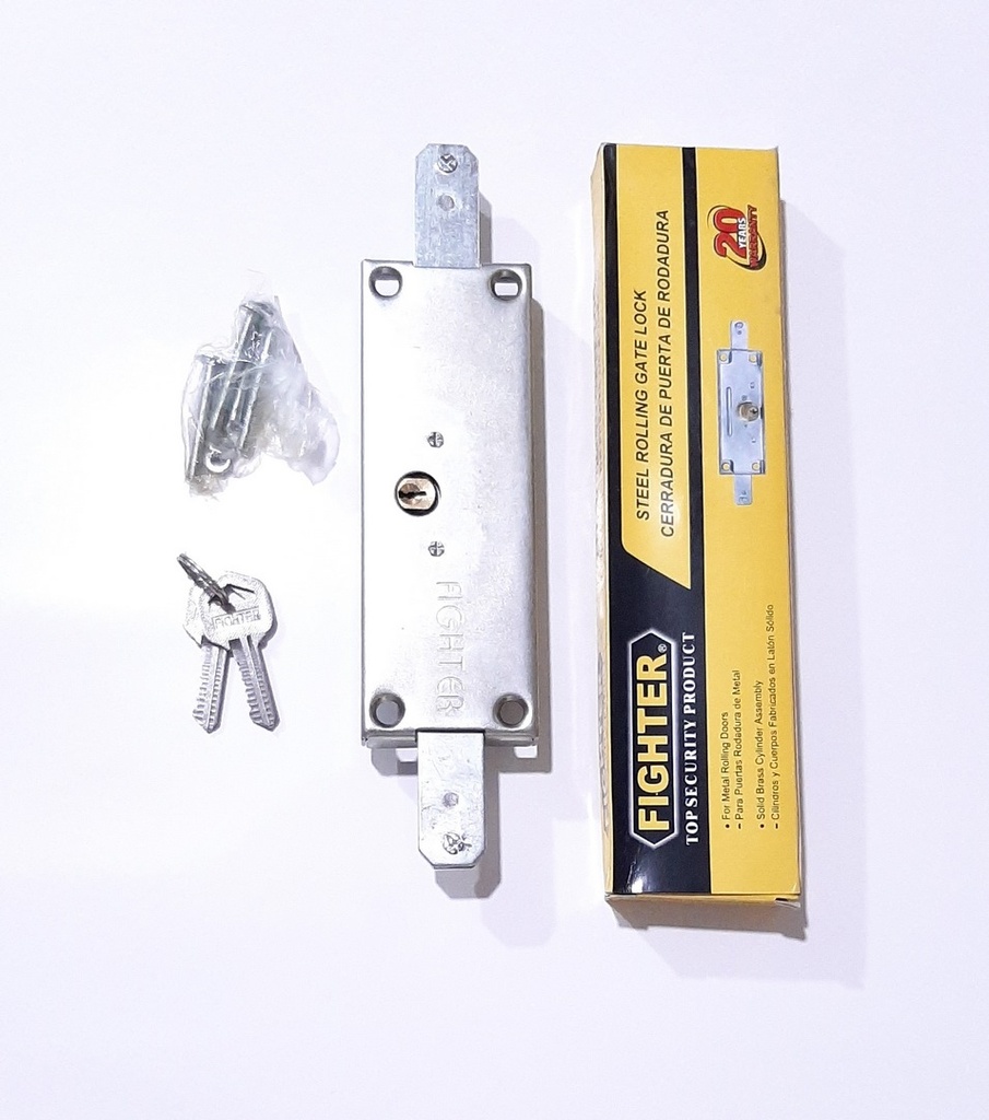 CERRADURA P/PUERTA ENROLLABLE FIGHTER CENTRAL 3388 NIQUELADA