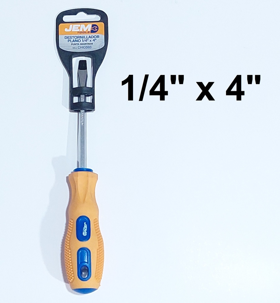 DESTORNILLADOR PLANO 1/4 X 4 JEM IMANTADO