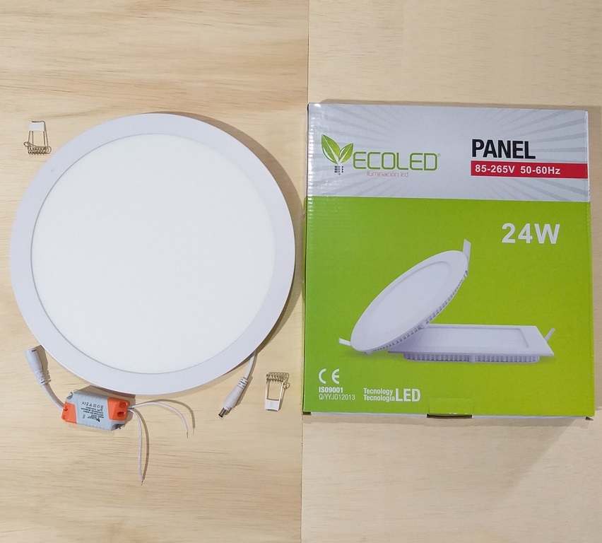 PANEL LED ECOLED 24W P/EMPOT REDONDO 6500K 300MM