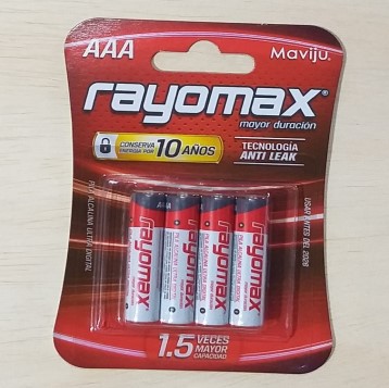 PILAS RAYOMAX AAAX4UND BLISTE