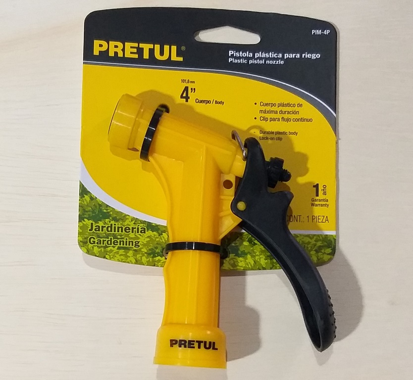 PISTOLA P/JARDIN PLASTICA PRETUL SENCILLA 4``