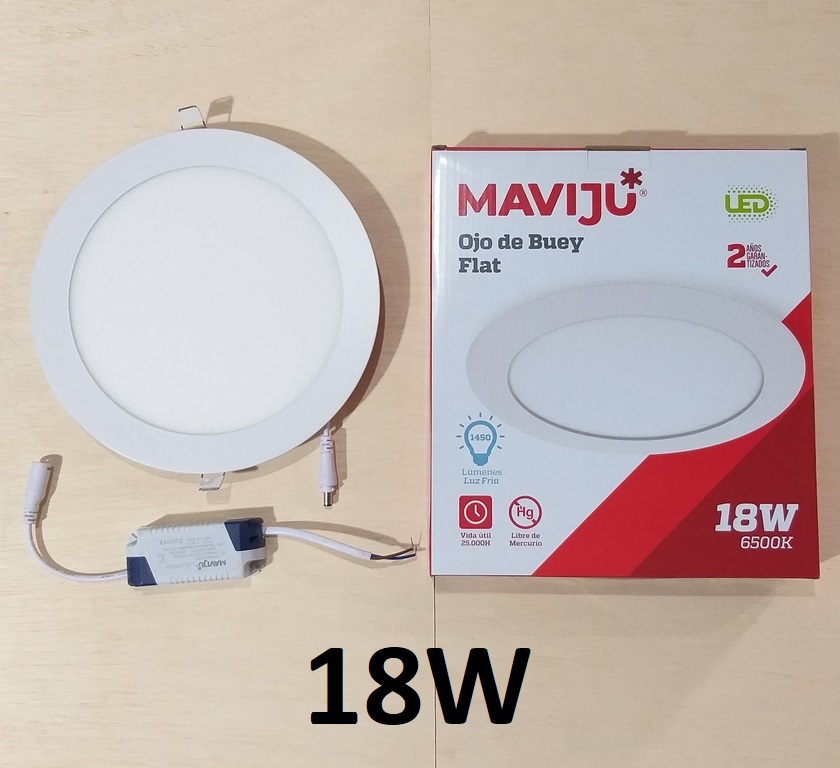 PANEL LED MAVIJU 18W P/EMPOT REDONDO 6500K WH