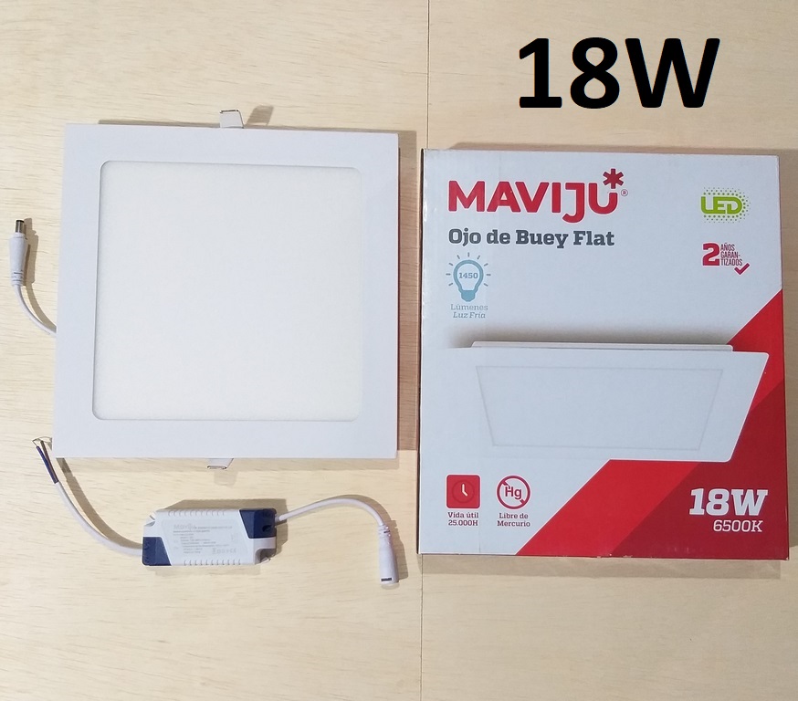 PANEL LED MAVIJU 18W P/EMPOT CUADRADO 6500K