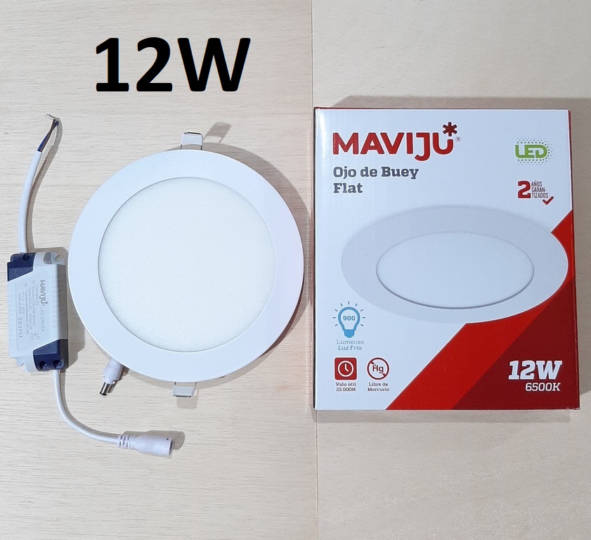 PANEL LED MAVIJU 12W P/EMPOT REDONDO 6500K