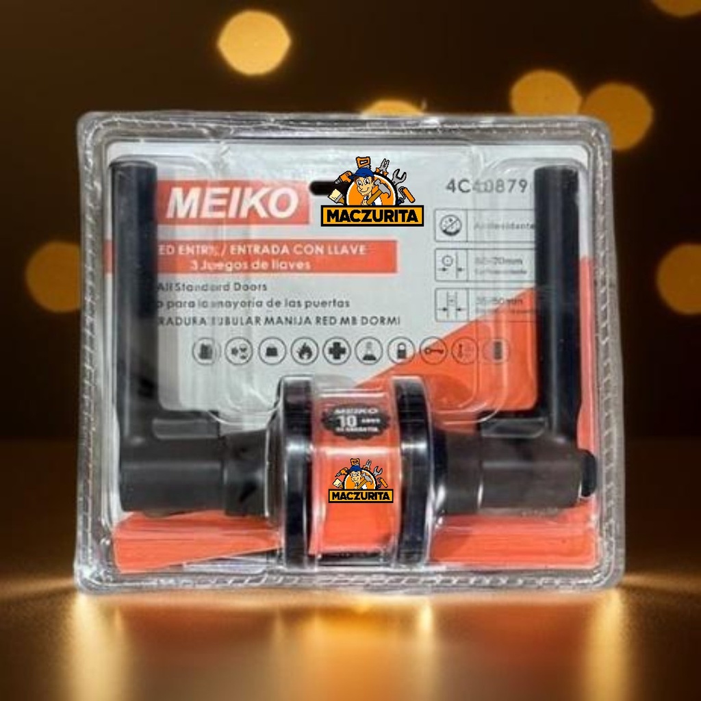 CERRADURA MANIJA RED NEGRO MATE MEIKO P/DORMITORIO