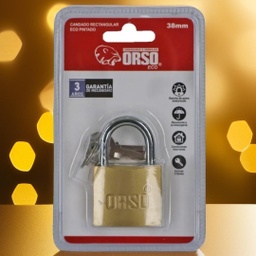 [637950] CANDADO PLANO 38MM ORSO ACERO CON CILINDRO DE BRONCE