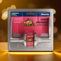 [054C] CERRADURA MANIJA INDULESS P/DORMITORIO NIQUELADA