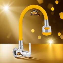 [CHI8857] LLAVE FR. FLEX AMARILLO C/DUCHA P/PARED FIORI