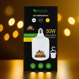 [984JO] FOCO LED ECOLED EMERGENCIA T120 50W 3H RECARGABLE