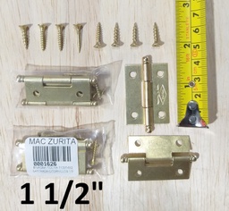 [0001626] BISAGRA 1.5 INDUMA LATONADA C/TORNILLOS T1307-002