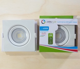 [0454] OJO BUEY 10W 6500K CUADRADO BLANCO ODB EMBU LED